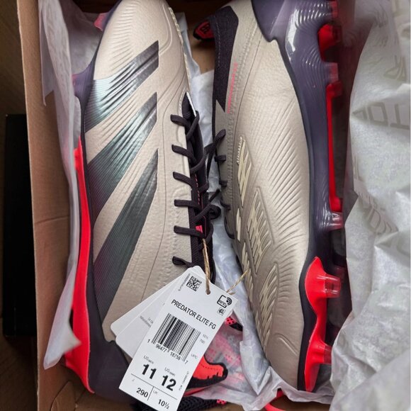 NEW Adidas Predator Elite FG Platinum Metallic Soccer Cleats IF8868 Mens Size 11 main image 7